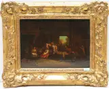 Fest in der Taverne by Holland, 17.Jh., oil on panel, sold Mar 2024