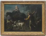 in der Art Hirtenszene by Philipp Peter Roos, oil on canvas, sold Mar 2024
