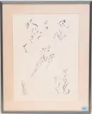 Figuren by Thérèse Bonnelalbay, 1978, ink, offered Mar 2024