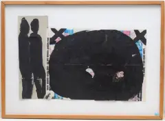 Rau nie!" 1985 by Felix Droese, collage, offered Mar 2024