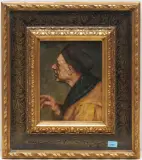 Portrait eines Mannes im Profil by Eduard Karl Franz von Gebhardt, 1921, oil on panel, offered Mar 2024