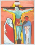 Christus am Kreuz by Peter Schermuly, 1954, oil on paper, offered Mar 2024