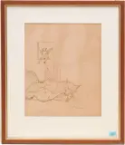 Fuchs erfasst Gans by Tomi Ungerer, ink, sold Mar 2024