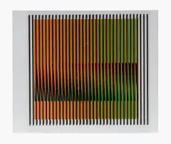 Cromointerference manipulable by Carlos Cruz-Diez, 1995, color screenprint, sold Sep 2026