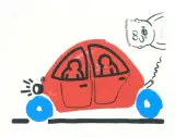 Blatt 15 aus: The story of red + blue by Keith Haring, 1989, color screenprint, sold Mar 2026