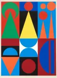 Konkrete Komposition by Auguste Herbin, color screenprint, sold Sep 2025