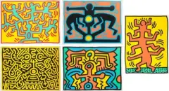 Growing # 1-5 by Keith Haring, 1988, color screenprint, sold Jun 2025