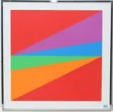 Aus: "9x5 Konkret" (rot) by Max Bill, 1973, color screenprint, sold Sep 2024