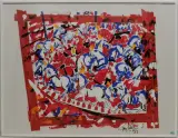 Pferde in der Manege by Rolf Knie, 1992, color screenprint, sold Jun 2024