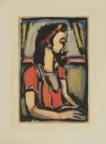 Christus (de profil) by Georges Rouault, 1936, color aquatint, offered Mar 2024