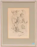 Theseus und Ariadne I by Lovis Corinth, 1919, etching, offered Mar 2024