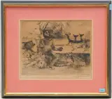 Orpheus by Lovis Corinth, 1919, etching, sold Mar 2024