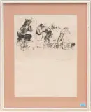Faun, Nymphe und Schweinehirt by Lovis Corinth, 1923, etching, sold Mar 2024