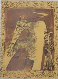 Figure ocre by Wifredo Lam, 1975, color lithograph, sold Mar 2024