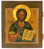 Russisch, Altgläubigen-Atelier, 19.Jh by Christus Pantokrator, tempera, offered Mar 2024