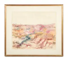 Untitled by Yossi Stern, watercolor and ink on paper, sold Jan 2023