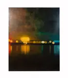 The Bridge by Katherine Taylor, 2003, encaustic oil on board, sold Jan 2023