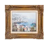 Port of Monte Carlo (Ivory Coast) by Lucien Delarue, oil on canvas, sold Jan 2023