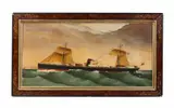 The Wyoming Off Of A Lighthouse by J. Kinney, 1880, oil on canvas, sold Jan 2023