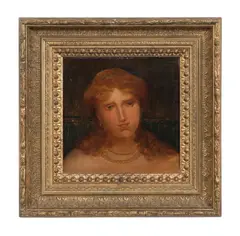 Portrait of a Roman Girl by Elihu Vedder, 1878, oil on canvas, sold Jan 2023