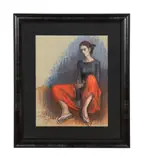 Untitled by Moses Soyer, pastel and mixed media on paper, sold Jan 2023