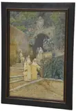 Untitled by Enrico Tarenghi, Watercolor "Nuns in the Garden", sold Dec 2024