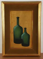 Untitled by Michael W. Huggins, oil and silver leaf on masonite, sold Jan 2025