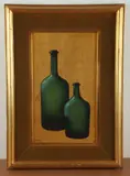 Untitled by Michael W. Huggins, oil and silver leaf on masonite, sold Jan 2025