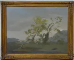 PA artist Tonalist Landscape Painting by Paul DuSold, oil on canvas, sold Jan 2025