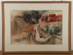 Untitled by Alexander Nepote, ink and watercolor on paper, sold Jan 2025
