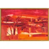 Abstract Landscape by Maurice Lapp, oil on masonite, sold Jun 2022