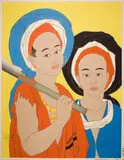 Untitled by Paul Jacoulet, woodcut in colors, sold Jul 2022