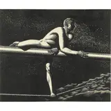 Bowsprit by Rockwell Kent, 1930, wood engraving, sold Jul 2022