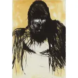Missing Link by Nathan Oliveira, 1998, drypoint etching with spit bite aquatint in colors, sold Jul 2022