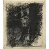 Sleeping Woman by Nathan Oliveira, 1962, etching, sold Jul 2022