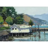 House on the Lake by William Maughan, oil on board, sold Jul 2022