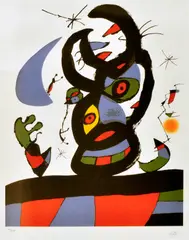 Spanish School by Joan Miró, lithograph, sold Jul 2020