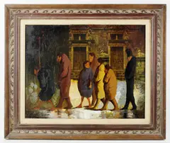 Winter Walk by Andres Escartin, oil on board, sold Jan 2025