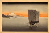 Sailing Boats at Sunset by Shoda Koho, Woodblock Print, sold May 2024