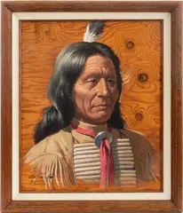 Red Cloud by Arthur Sarnoff, Acrylic on Wood Panel, sold May 2024