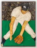 Mickey Mantle by Mary Jo Schwalbach, 1972, Mixed Media Assemblage, sold May 2024