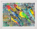 Rosellas by Hunt Slonem, 1992, Watercolor on Paper, sold May 2024