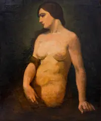 Seated Nude Woman by Paul Meltsner, Oil on Canvas, sold May 2024