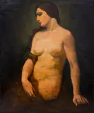 Seated Nude Woman by Paul Meltsner, Oil on Canvas, sold May 2024
