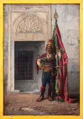 Standing Bashi-Bazouk by Stanisław Chlebowski, 1880, Oil on Canvas, sold May 2024