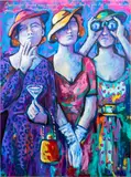 Vendredi au Bluehour" [Friday at Bluehour] by Leslie Ann Butler, Acrylic on Canvas, sold May 2024