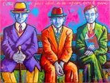 Le Pardessus Violet" [The Purple Overcoat] by Leslie Ann Butler, Acrylic on Canvas, sold May 2024