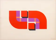 Complex Unit by César Paternosto, 1969, Acrylic on Paper, sold May 2024
