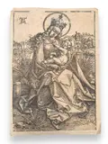 Madonna and Child on a Grassy Bench by Hans Baldung Grien, woodcut, offered Aug 2023