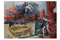 Untitled by James Starr, mixed media on canvas, offered Aug 2023